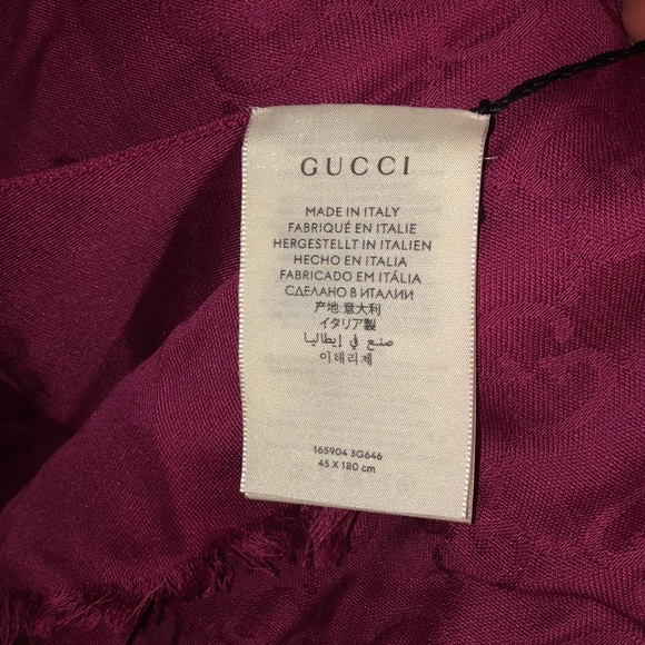 GUCCI Monochromatic Wool & Silk Blend Scarf - Picture 3 of 5